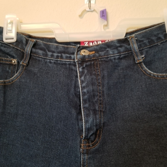Vintage Zana Di High-Waisted Flare Jeans Size 16 Dark Wash Y2K 38x30 - Picture 6 of 8